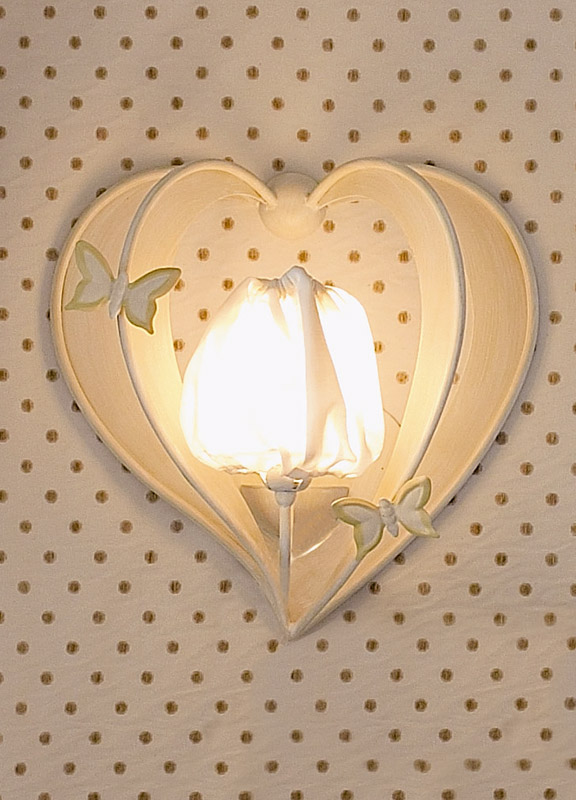 <strong>2137</strong> applique cuore 1 luce L. 36 x P. 20 x H. 37 cm