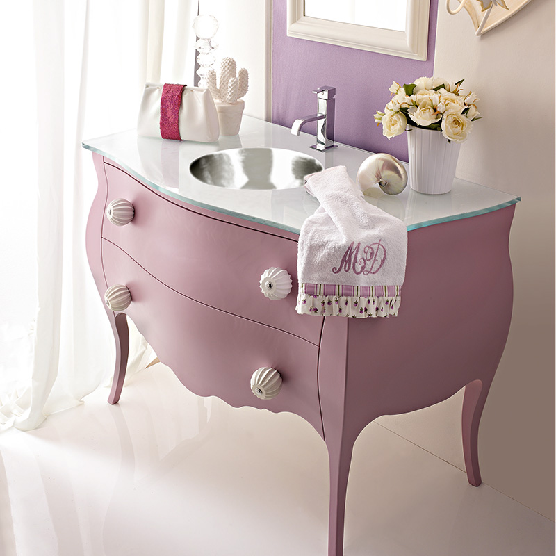 <strong>0866</strong> mobile bagno con PS05 pomo resina grande L. 115 x P. 60 x H. 83 cm